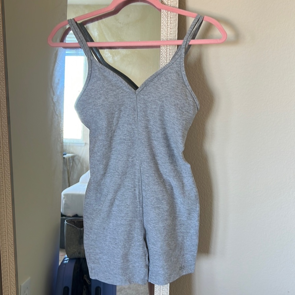 Alo one piece (shorts), grey, size small